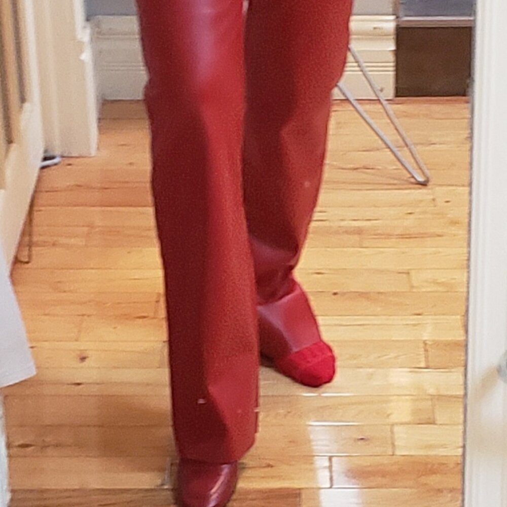 NWOT Red Faux Leather Pants Size Large 10-12 - Picture 5 of 10